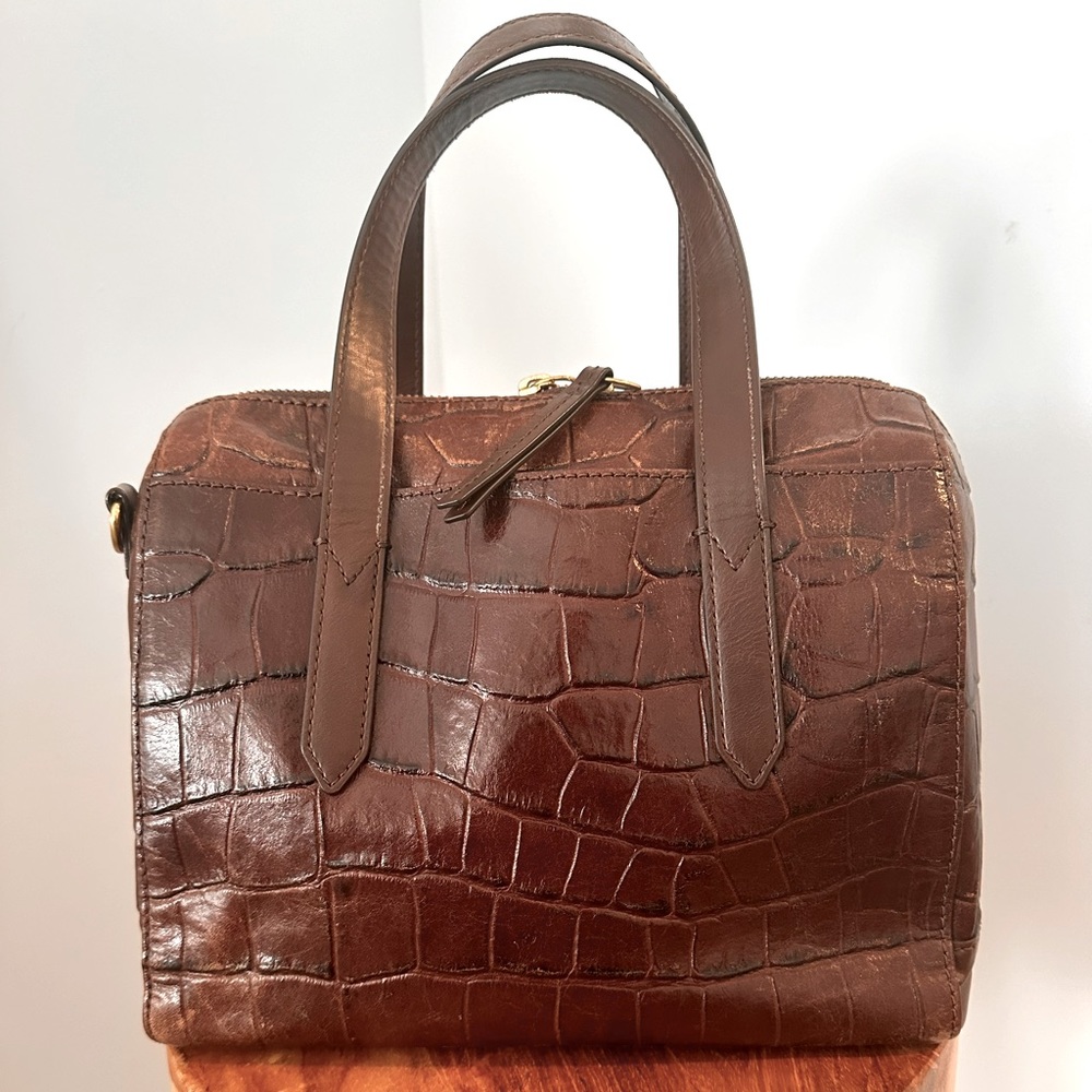 Fossil Sydney Satchel in Croco Print
